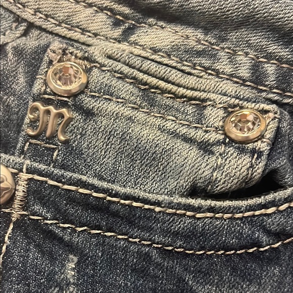 Miss Me Blue Skinny Jeans with Distressed Details - Picture 12 of 13